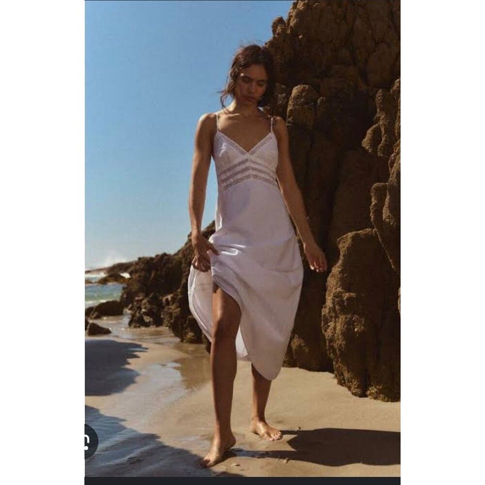Zara White Midi Slip Dress